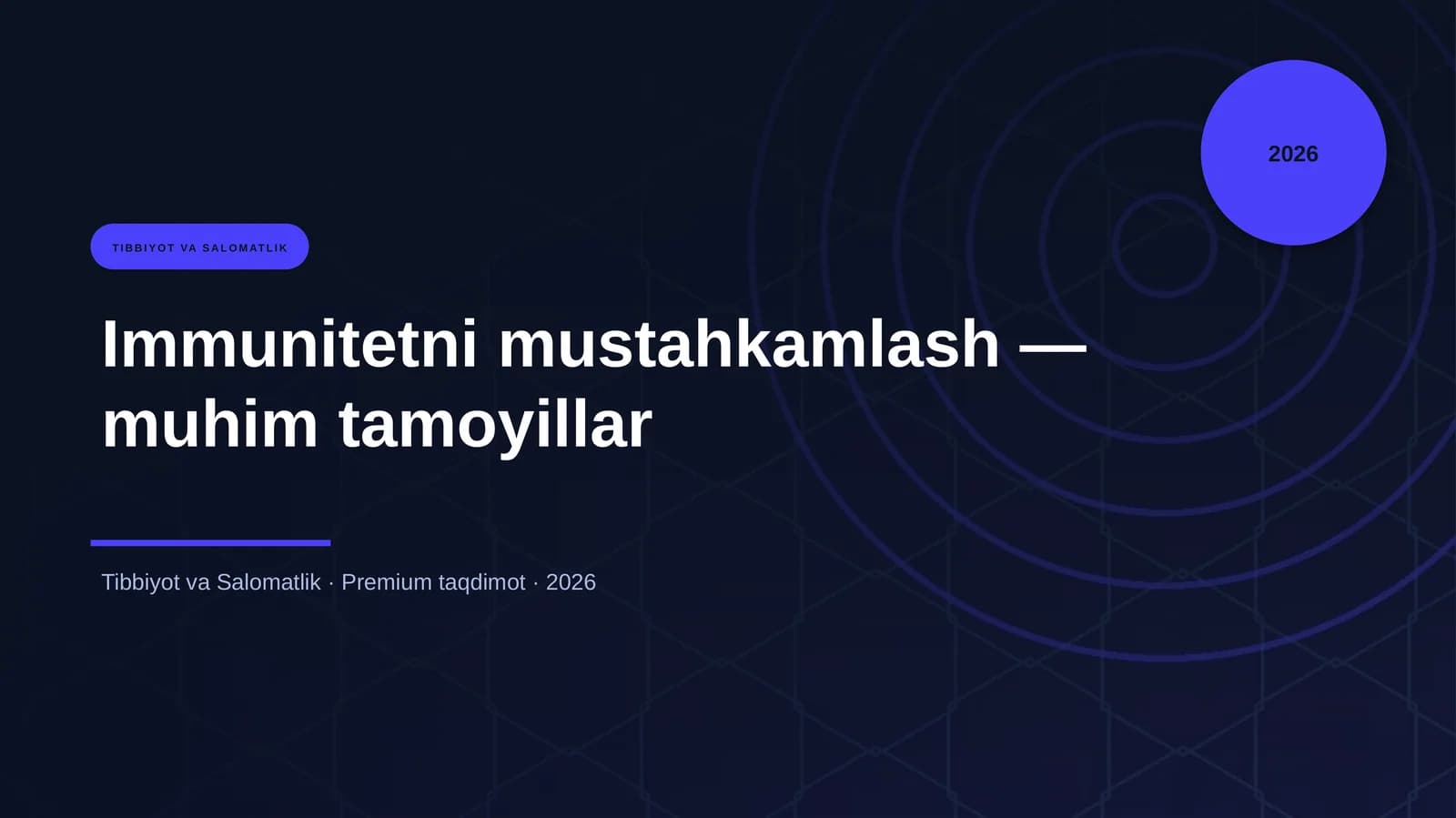Immunitetni mustahkamlash — muhim tamoyillar