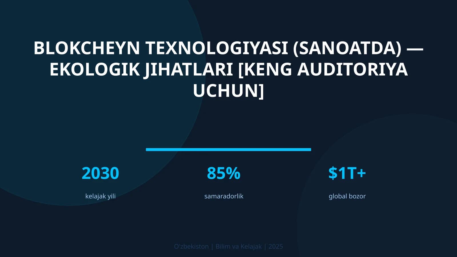 Blokcheyn texnologiyasi (sanoatda) — ekologik jihatlari [keng auditoriya uchun]