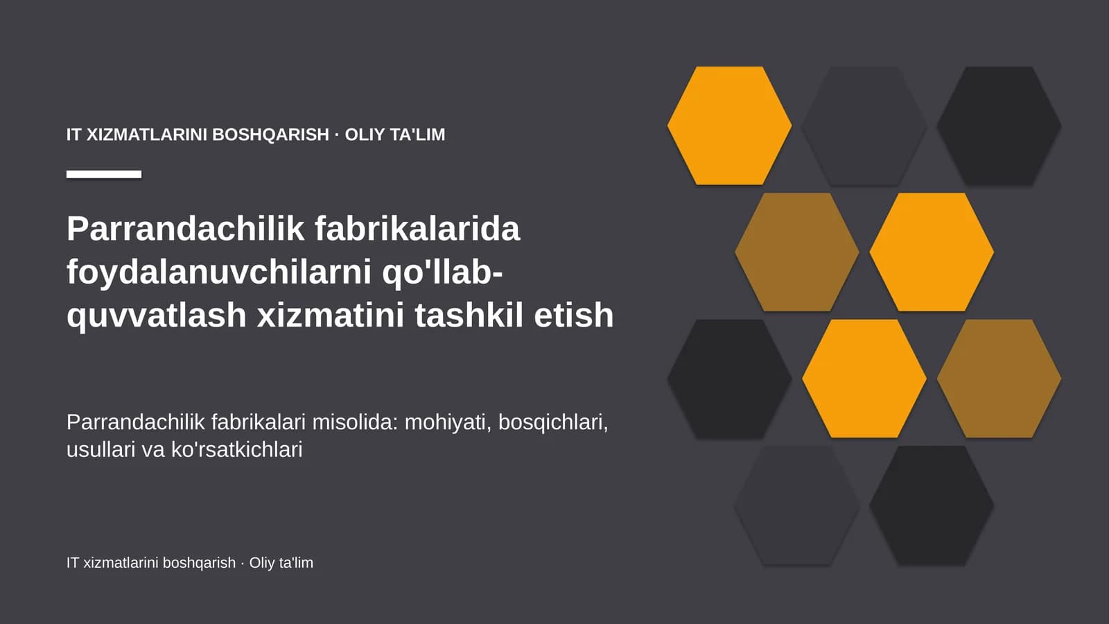 parrandachilik fabrikalarida foydalanuvchilarni qo'llab quvvatlash xizmatini tashkil etish 2827