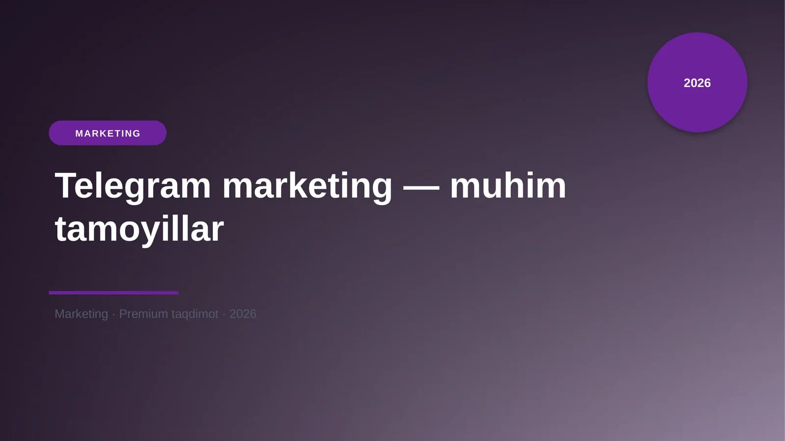 Telegram marketing — muhim tamoyillar
