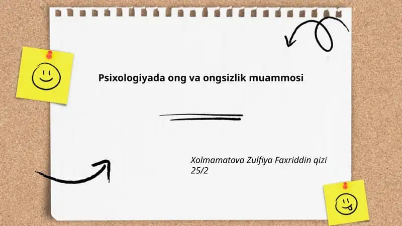 Psixologiyada ong va ongsizlik muammosi