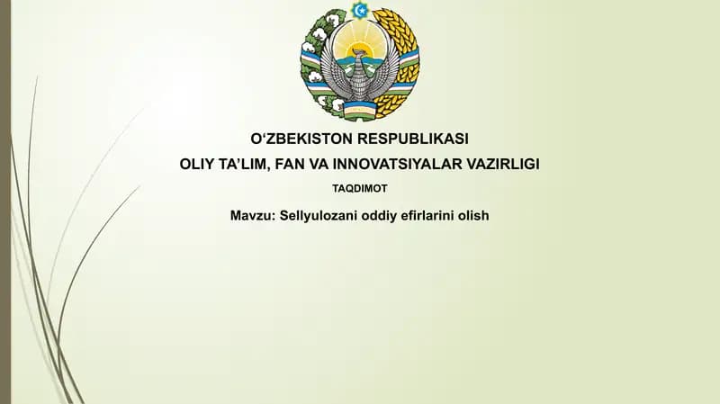 Tsellyuloza efirlarini olish