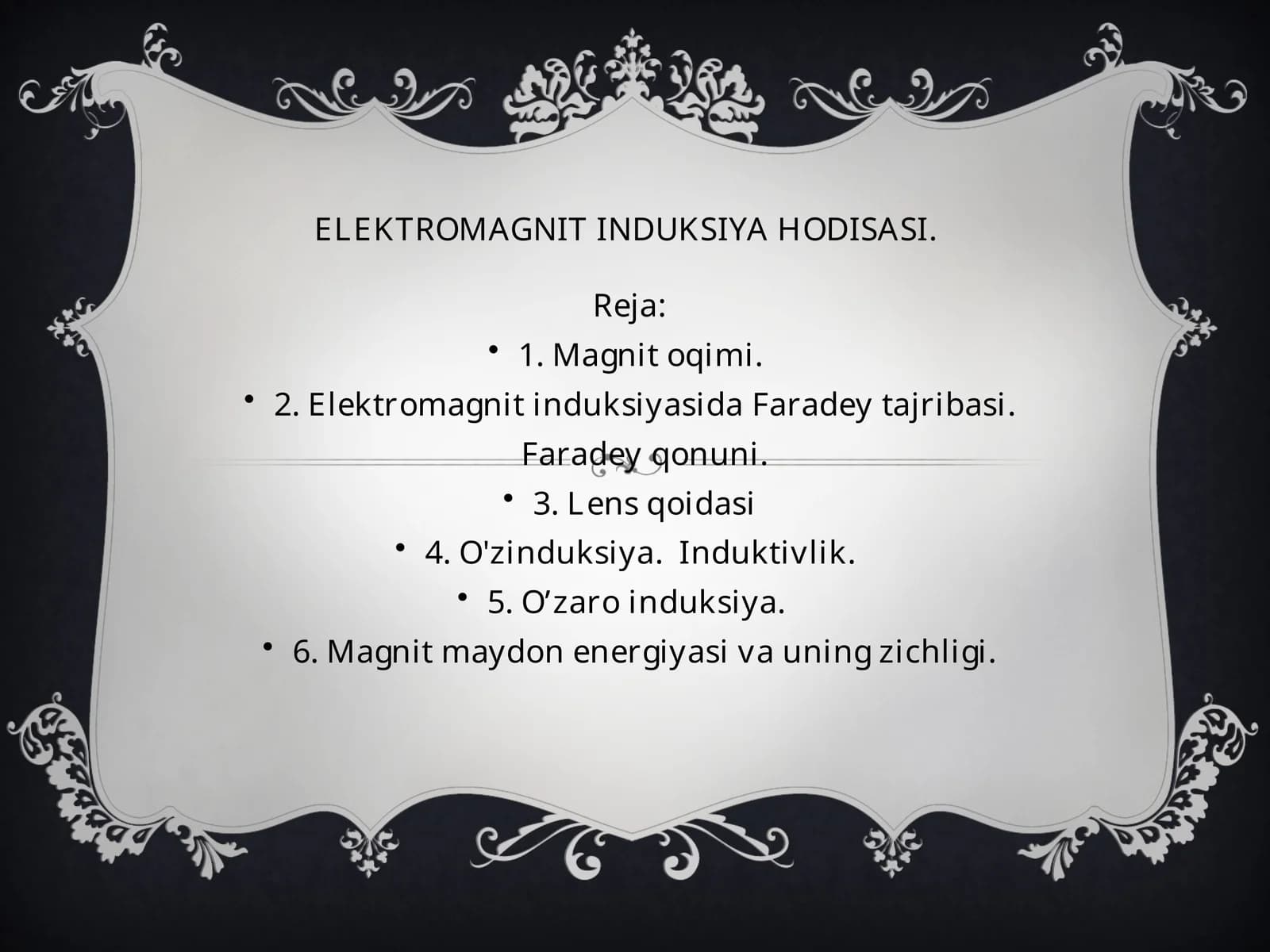 ELEKTROMAGNIT INDUKSIYA HODISASI. 10-sinf fizika fanidan dars ishlanma.