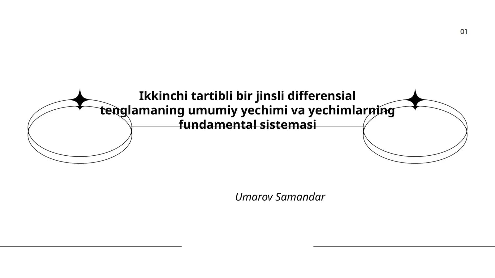 Ikkinchi tartibli bir jinsli differensial tenglamaning umumiy yechimi va yechimlarning fundamental sistemasi
