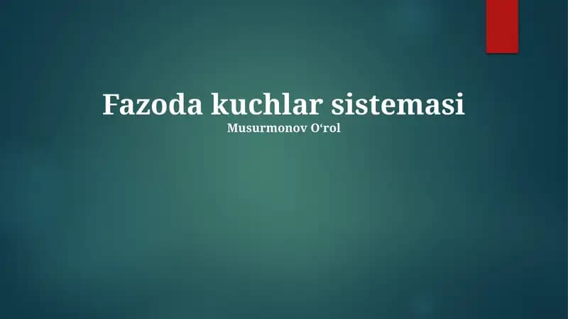 Fazoda kuchlar sistemasi