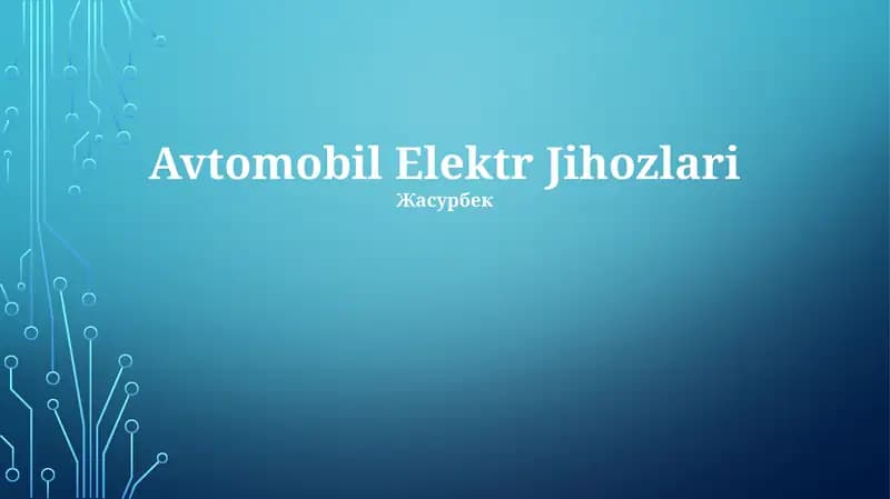 Avtomobil Elektr Jihozlari