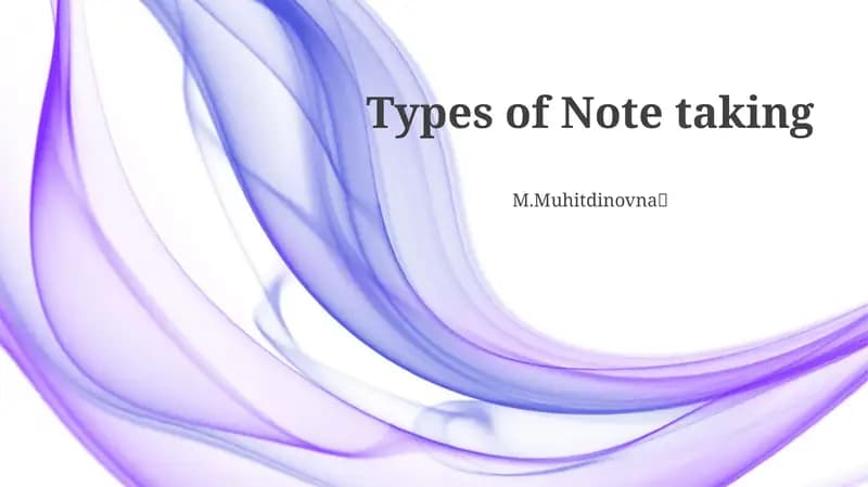 Types of Note taking