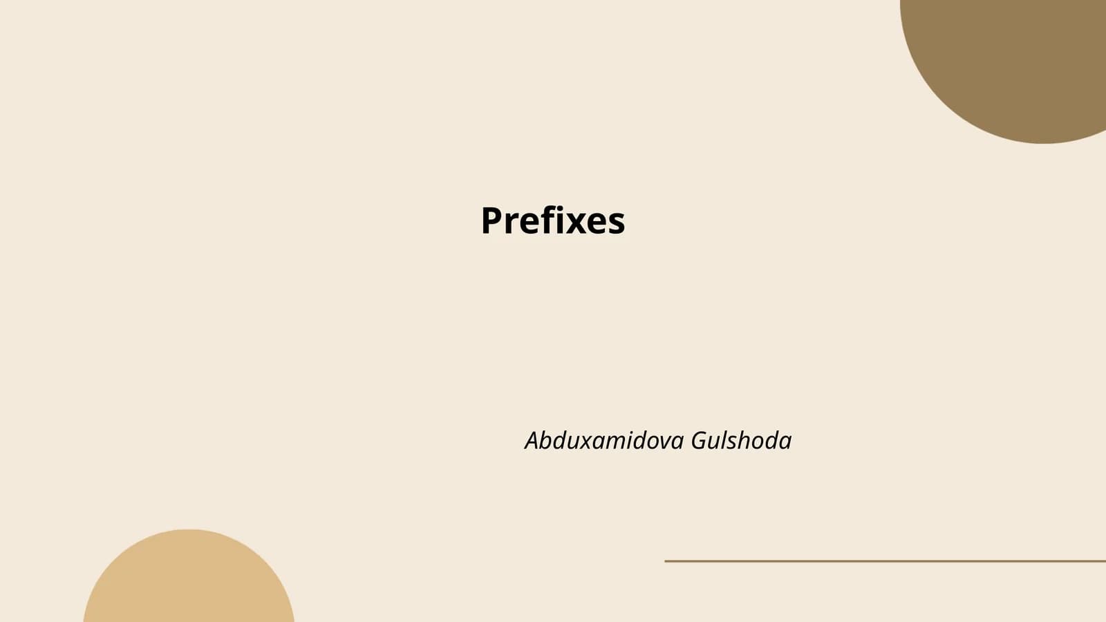 Prefixes