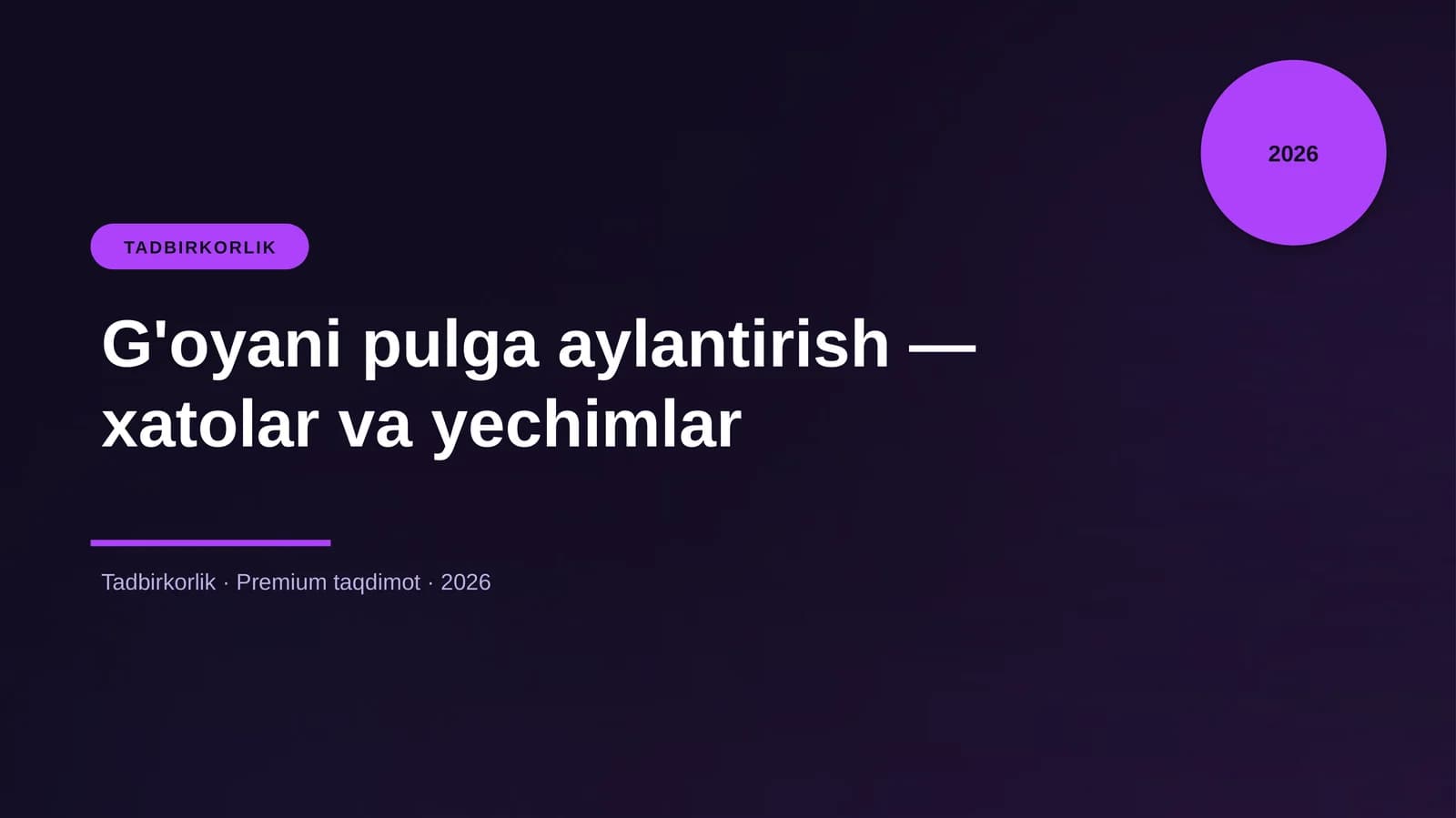 G'oyani pulga aylantirish — xatolar va yechimlar
