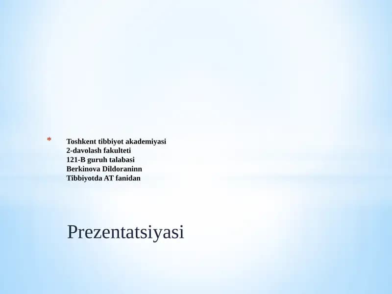 Karonavirus haqida Prezentatsiya
