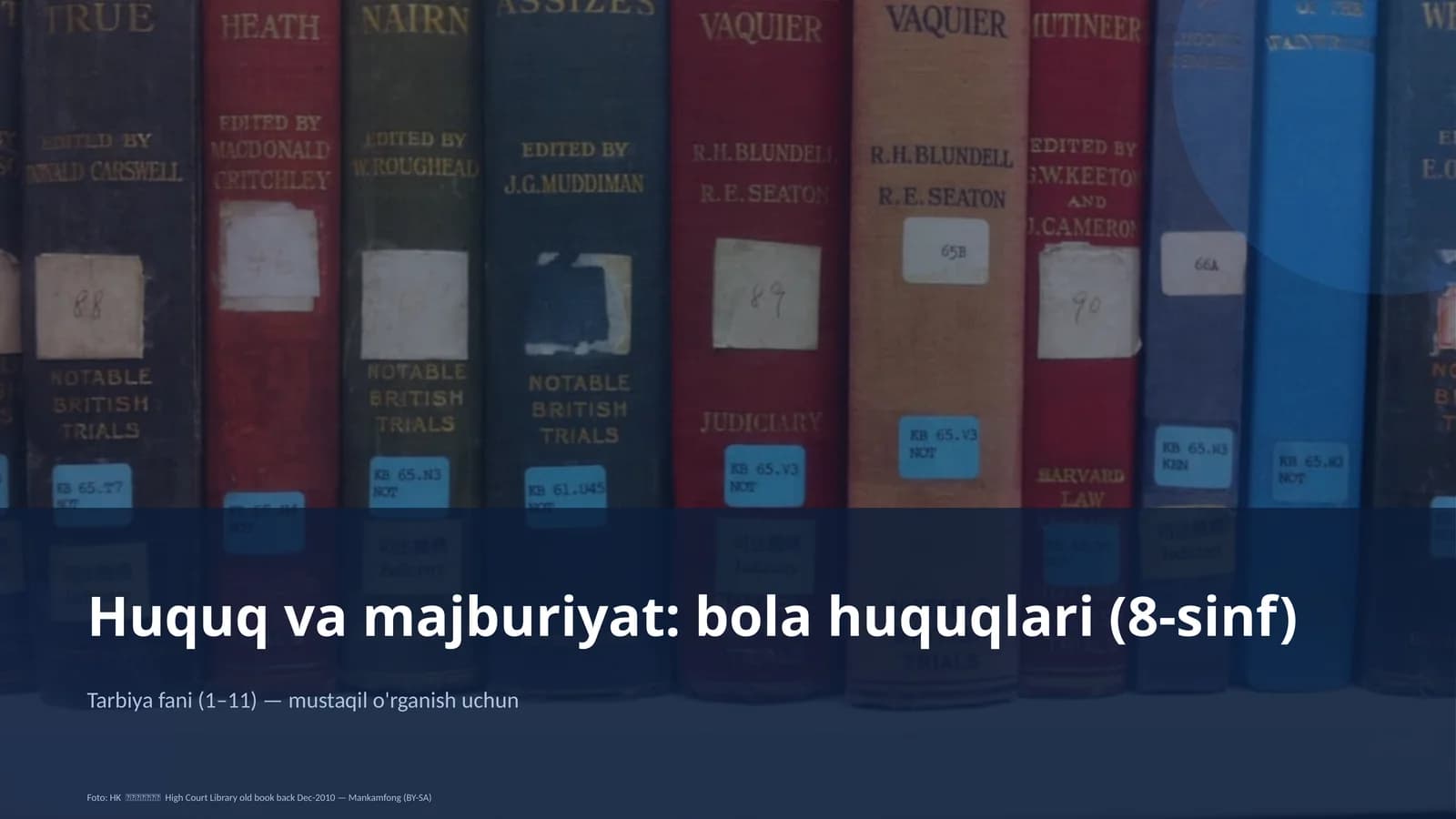 Huquq va majburiyat: bola huquqlari (8-sinf)