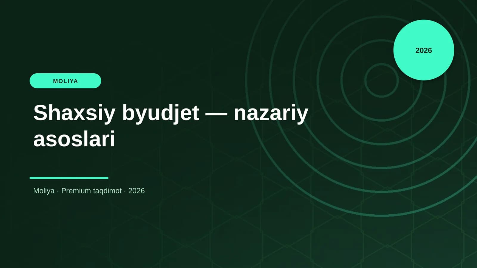 Shaxsiy byudjet — nazariy asoslari