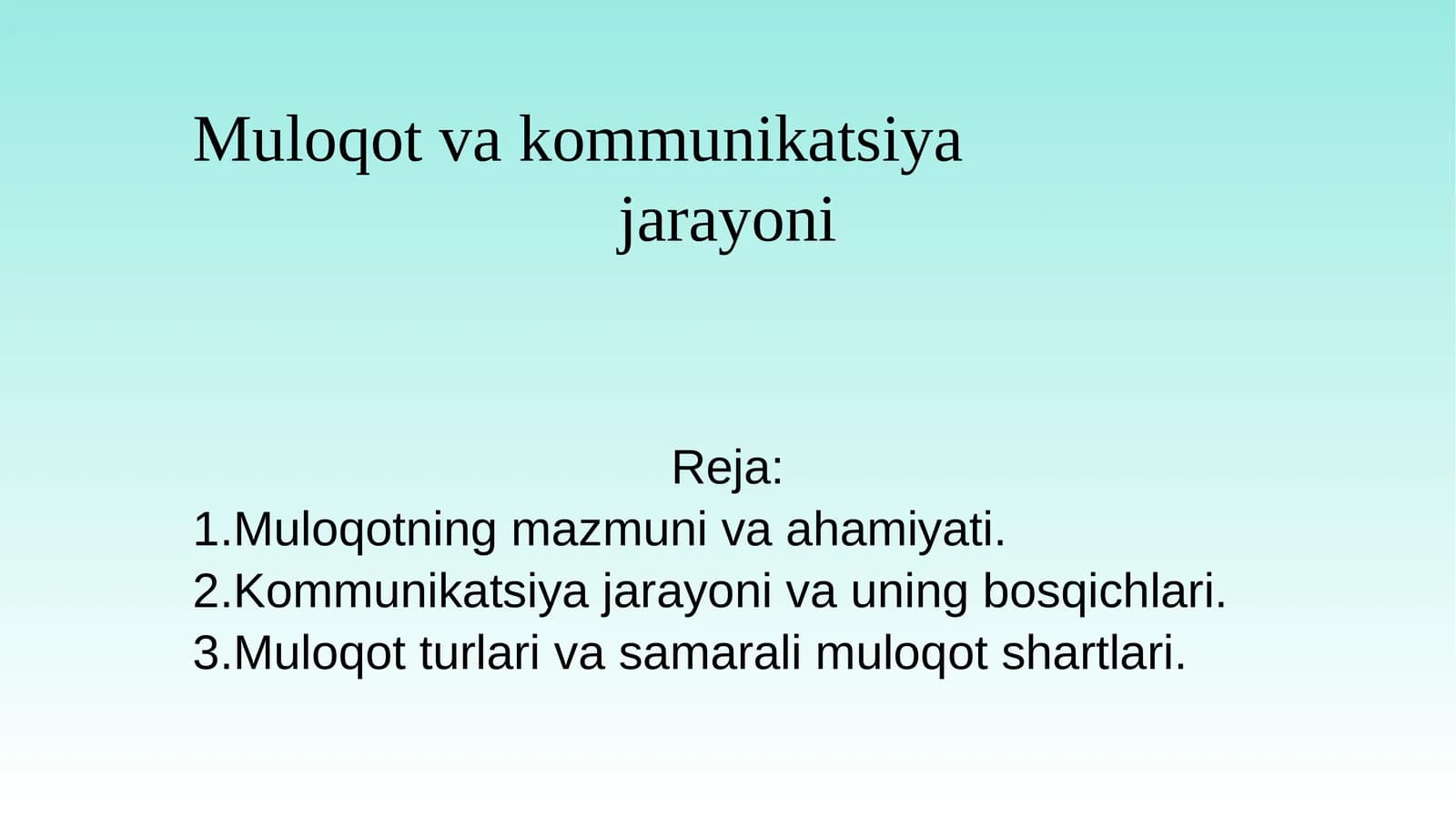 Muloqot va kommunikatsiya