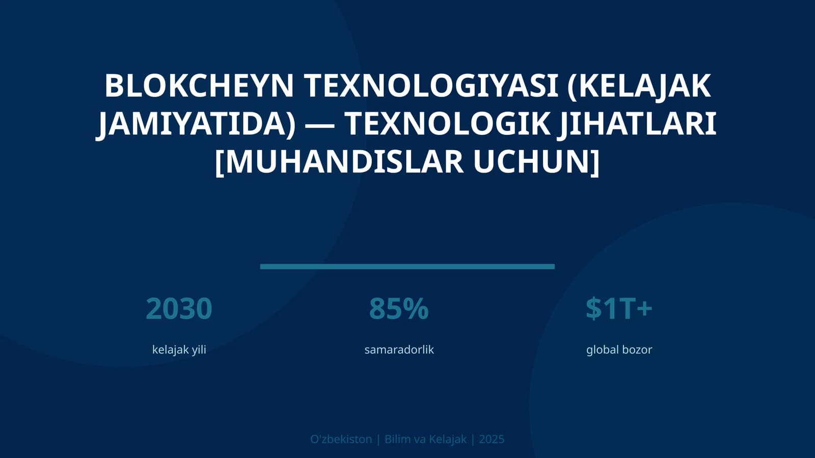 Blokcheyn texnologiyasi (kelajak jamiyatida) — texnologik jihatlari [muhandislar uchun]