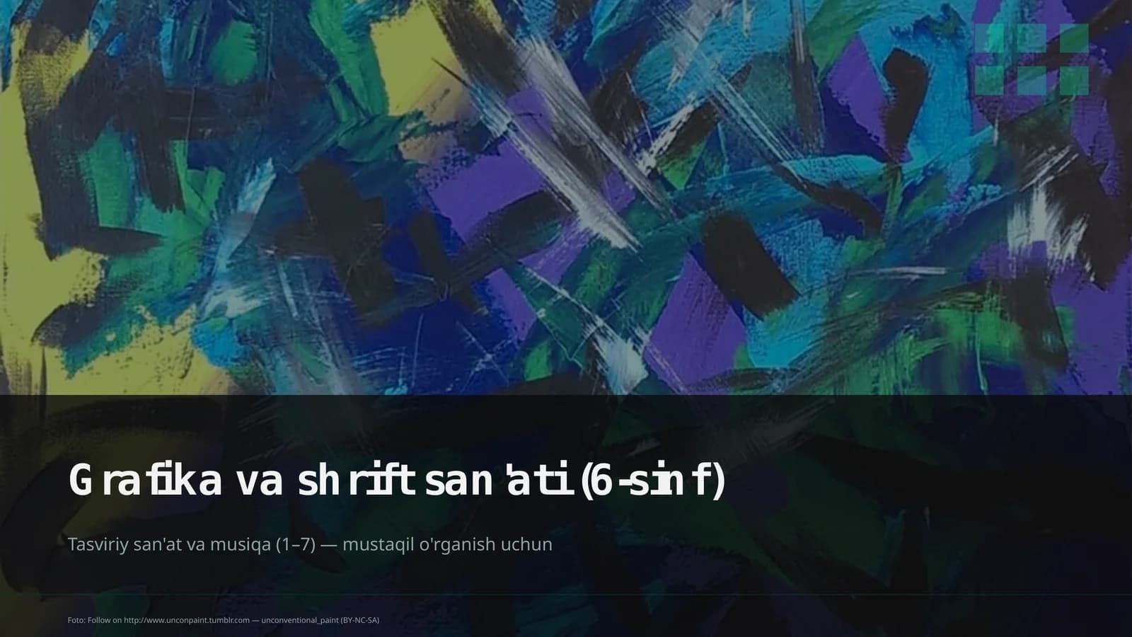 Grafika va shrift san'ati (6-sinf)