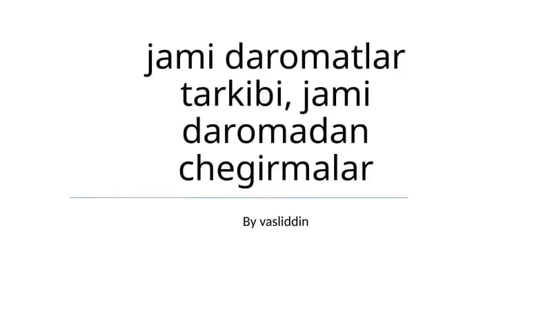 Umumiy daromaddan chegirmalar