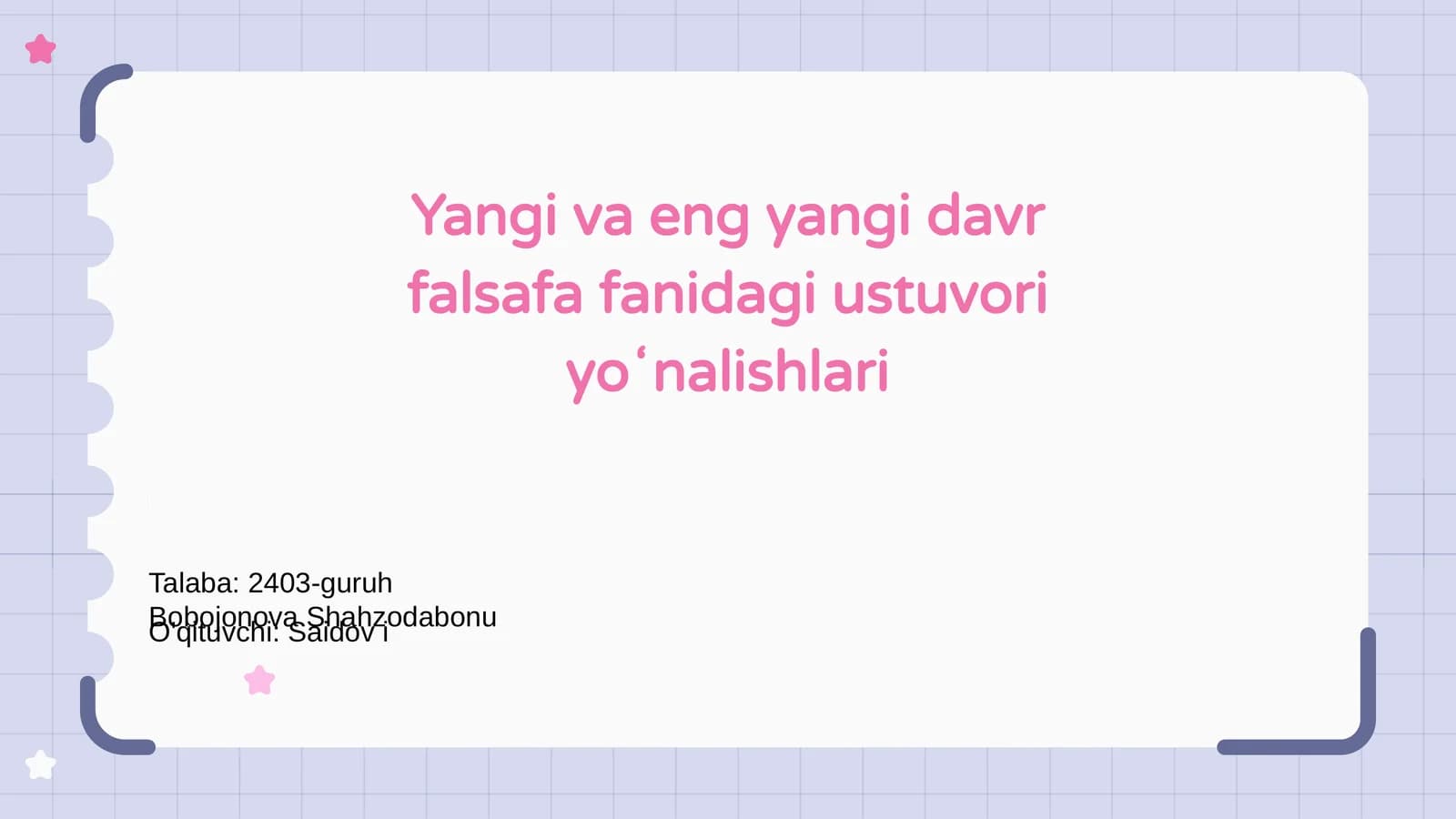 Yangi va eng yangi davr falsafa fanidagi ustuvori yoʻnalishlari