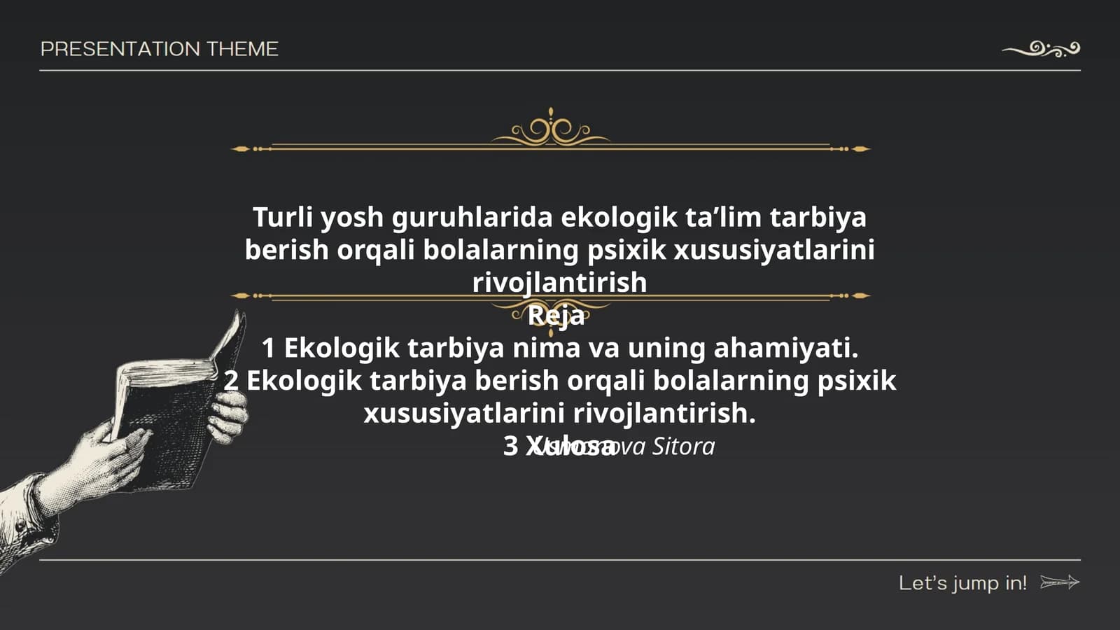 Turli yosh guruhlarida ekologik taʼlim tarbiya berish orqali bolalarning psixik xususiyatlarini rivojlantirish