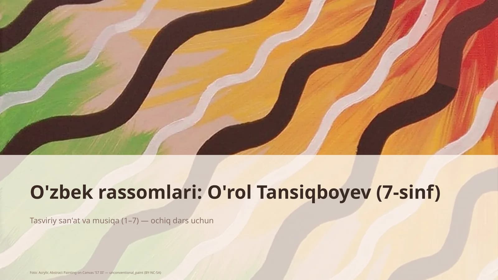 Tasviriy san'at va musiqa (1–7) — ochiq dars uchun