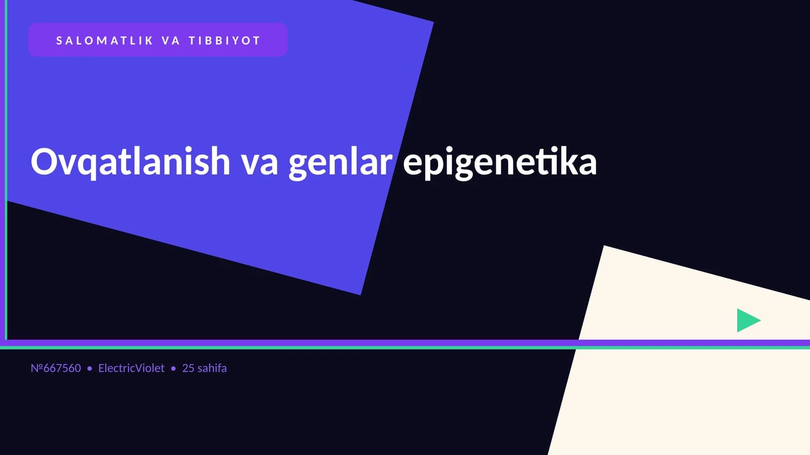 Ovqatlanish va genlar epigenetika