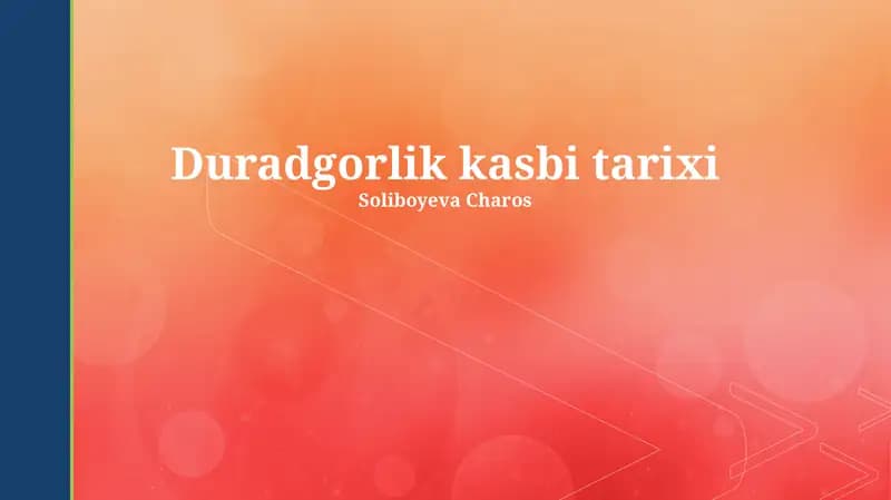 Duradgorlik kasbi tarixi
