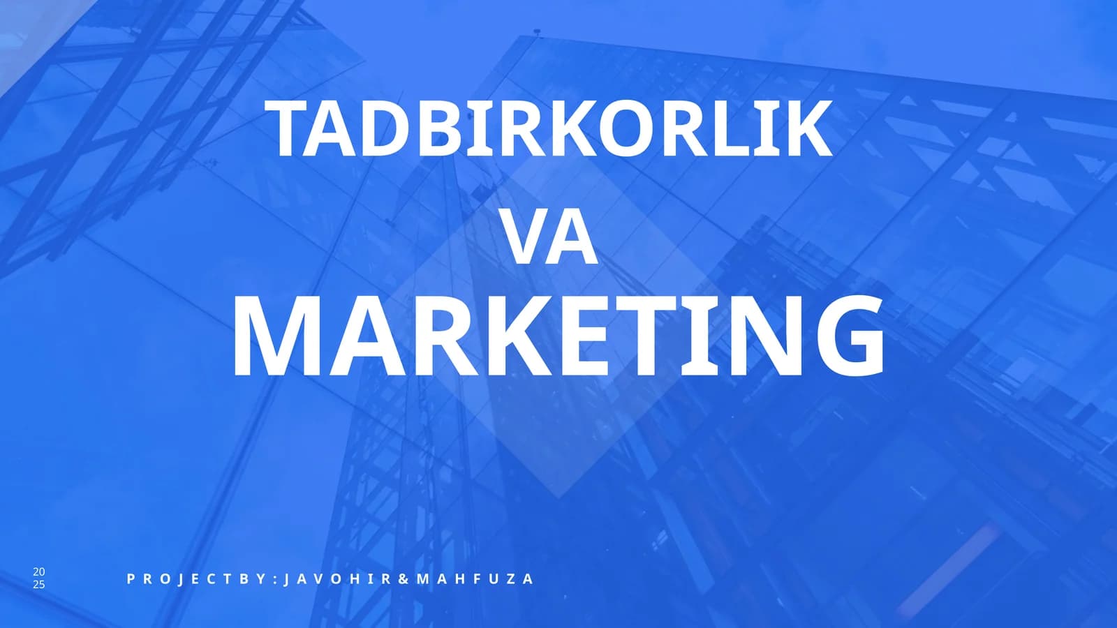 TADBIRKORLIK VA MARKETING