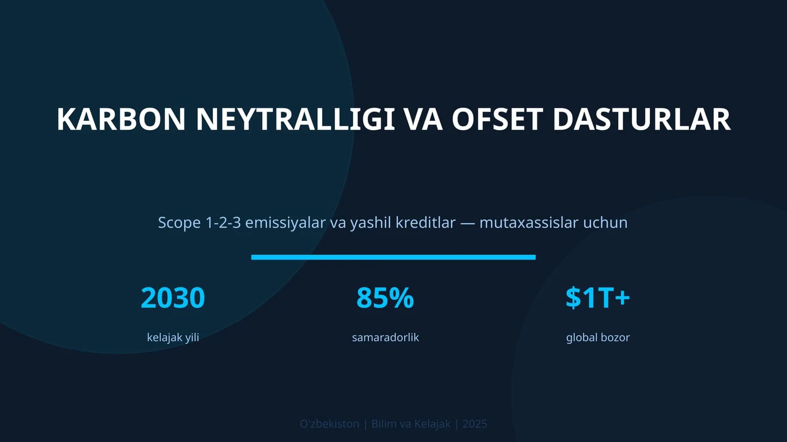 KARBON NEYTRALLIGI VA OFSET DASTURLAR