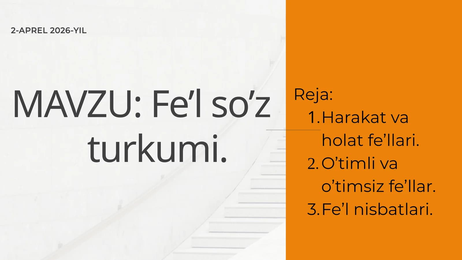 Fe’l so’z turkumi