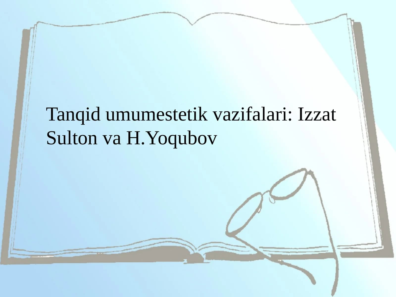Ma'ruza. И.Султон, Ҳ.Ёқубов