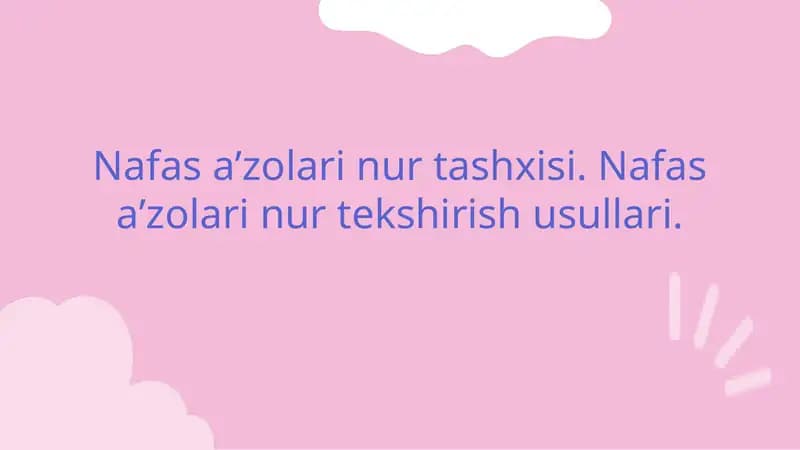 Nafas aʼzolari nur tashxisi