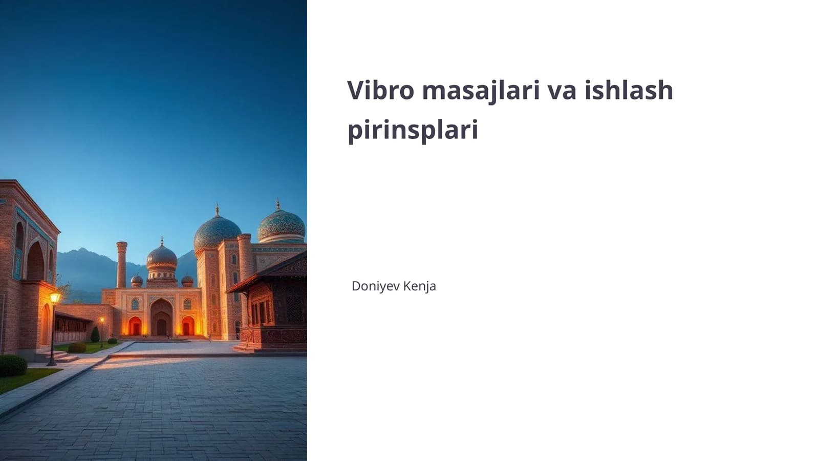 Vibro masajlarni ishlash prinsiplari