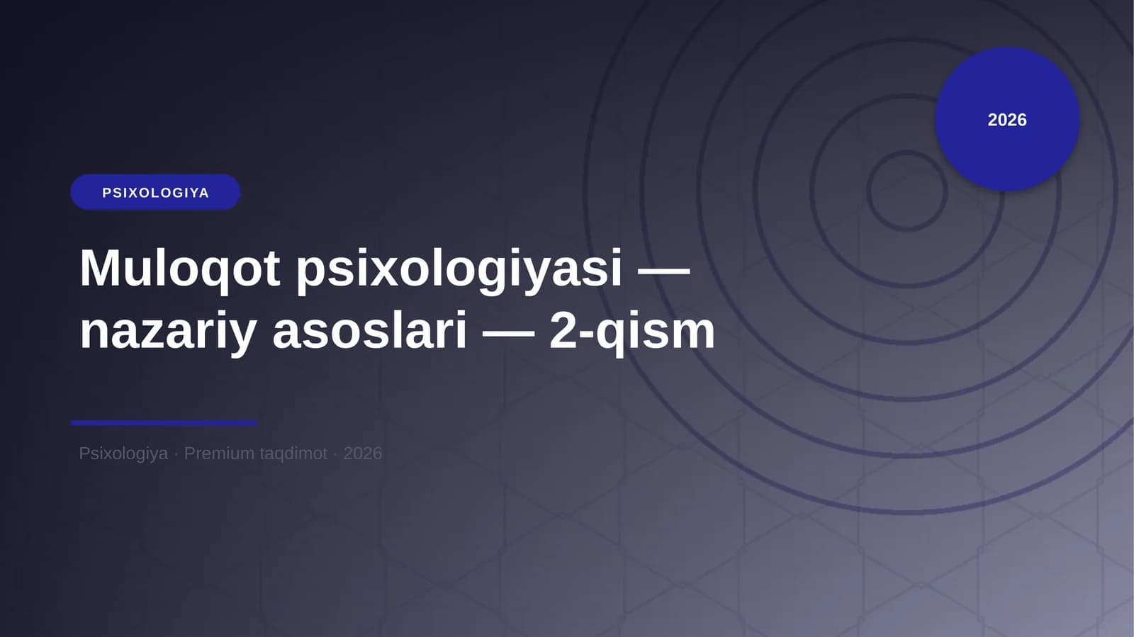 Muloqot psixologiyasi — nazariy asoslari — 2-qism