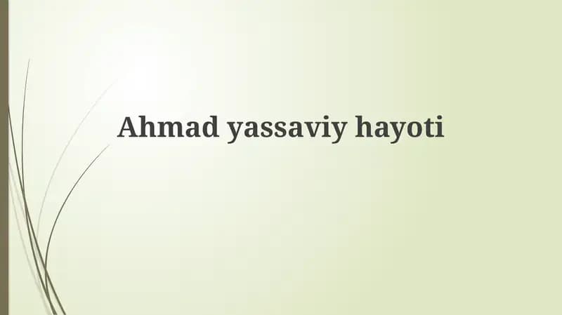 Ahmadyassaviyhayoti