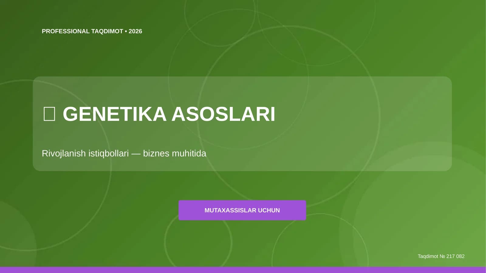 GENETIKA ASOSLARI