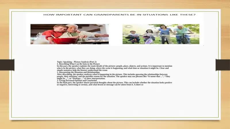 Speaking – Picture Analysis (Part 2)