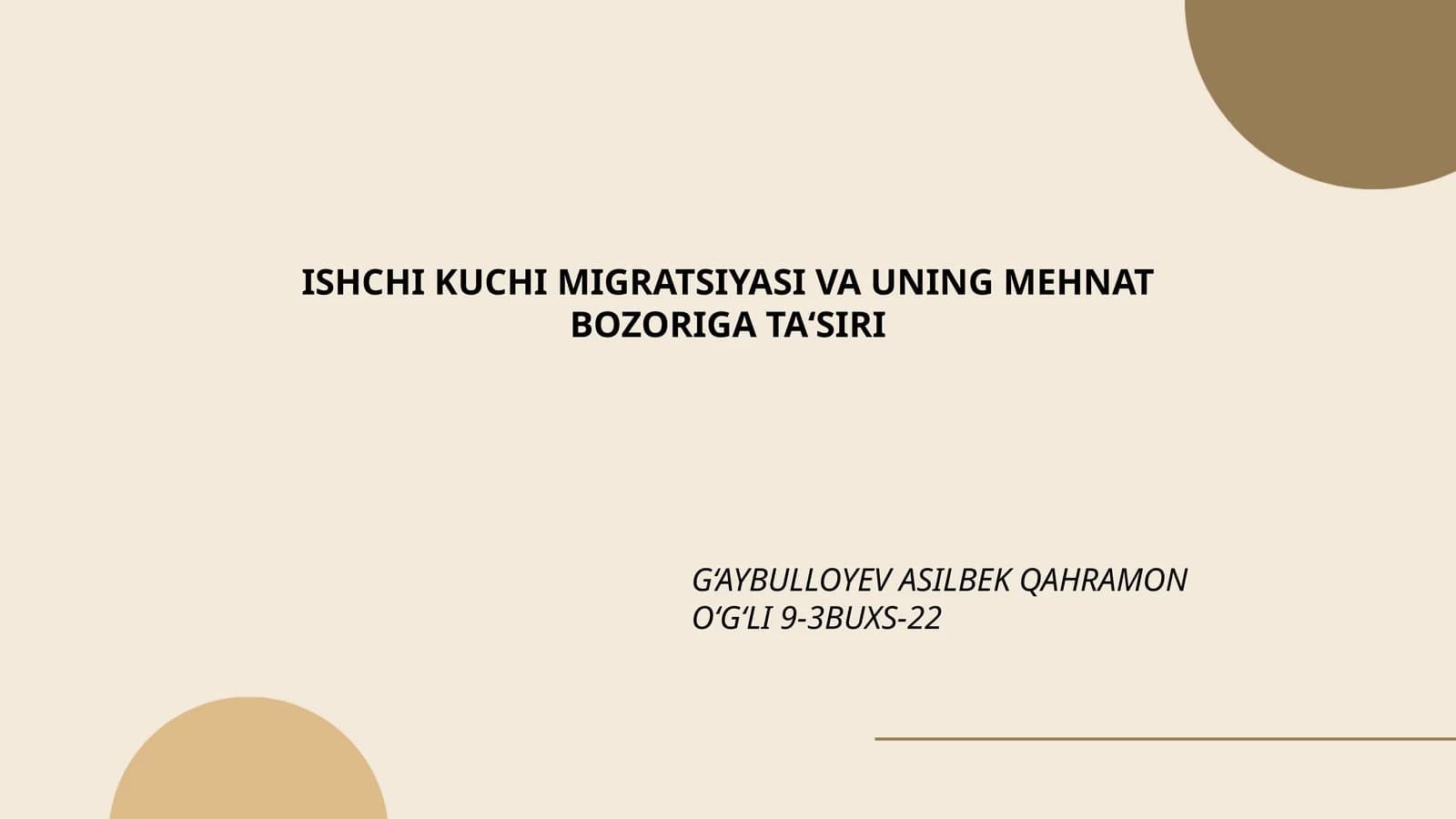 ISHCHI KUCHI MIGRATSIYASI VA UNING MEHNAT BOZORIGA TA‘SIRI