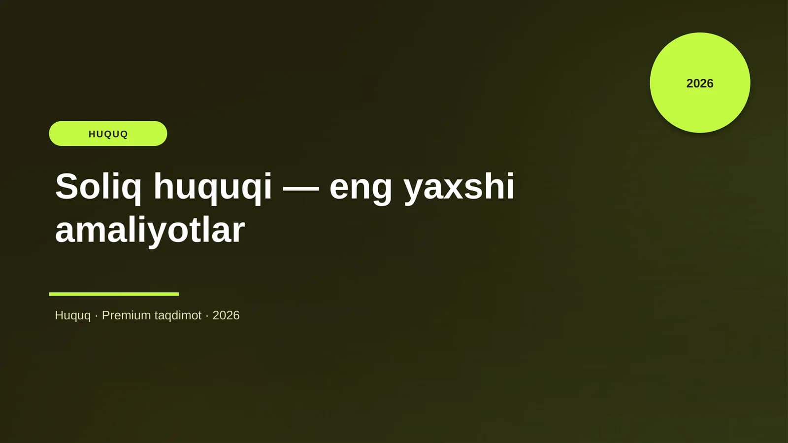 Soliq huquqi — eng yaxshi amaliyotlar