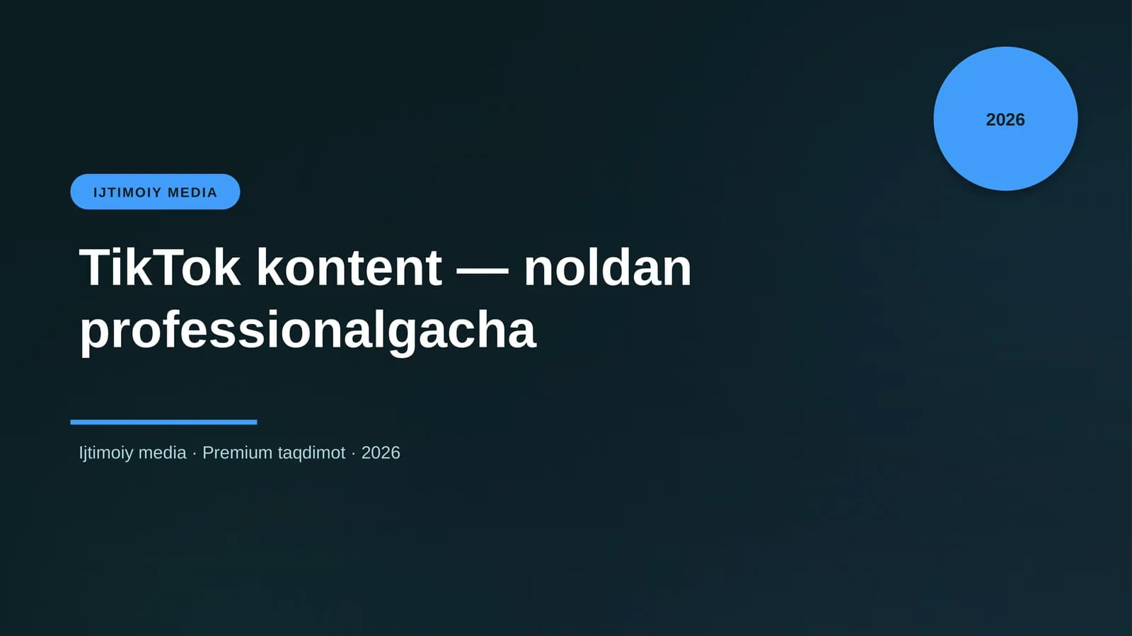 TikTok kontent - noldan professionalgacha