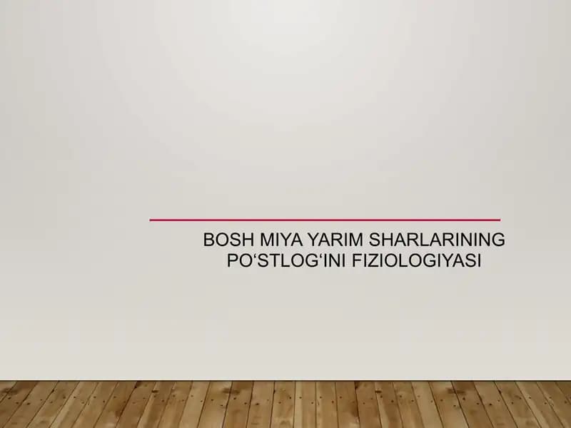 Bosh miya yarim sharlari poʻstlogʻi fiziologiyasi