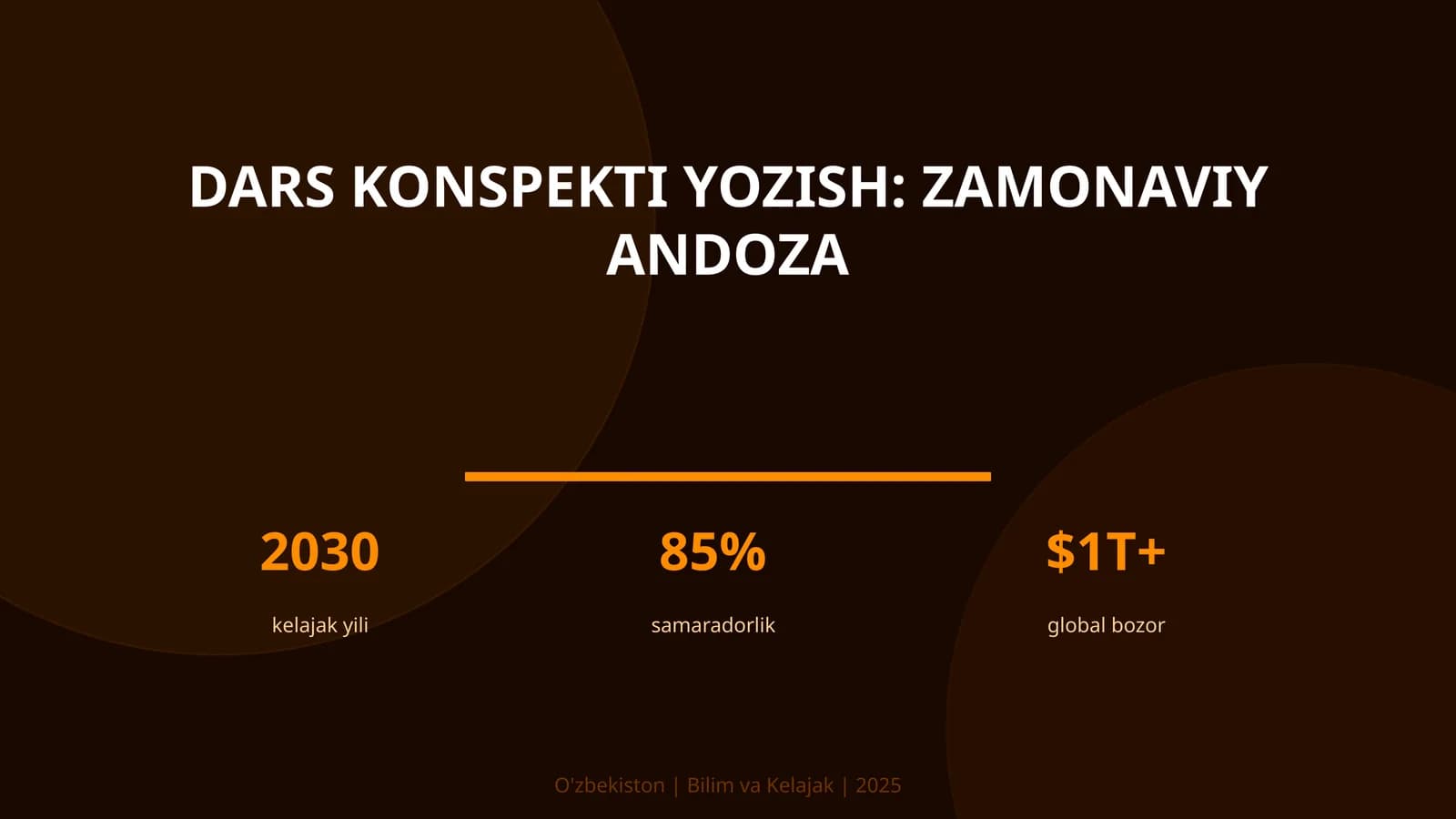 Dars konspekti yozish: zamonaviy andoza