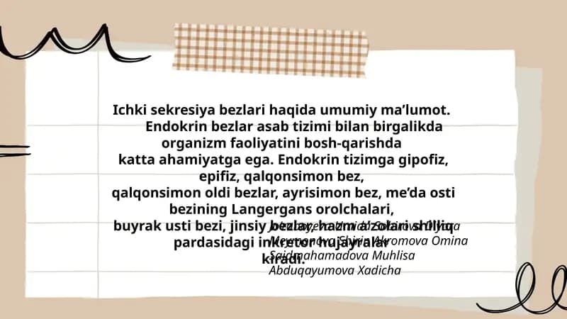 Ichki sekresiya bezlari