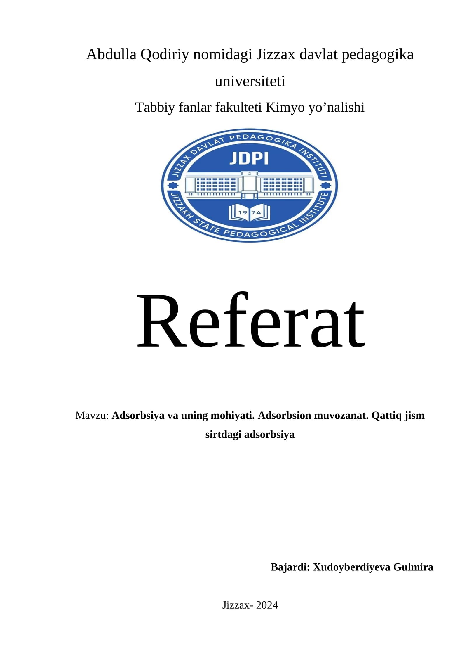 Absorbsiya va uning mohiyati