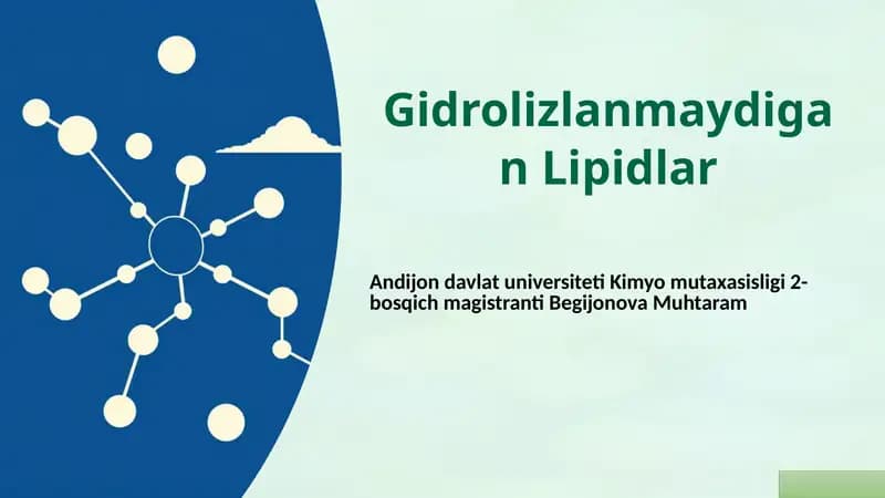 Gidrolizlanmaydigan Lipidlar