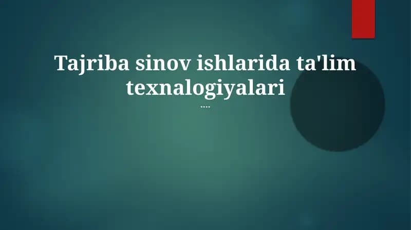 Eksperimental Dizayn va EdTex bilan Ma'lumotlar Tahlili