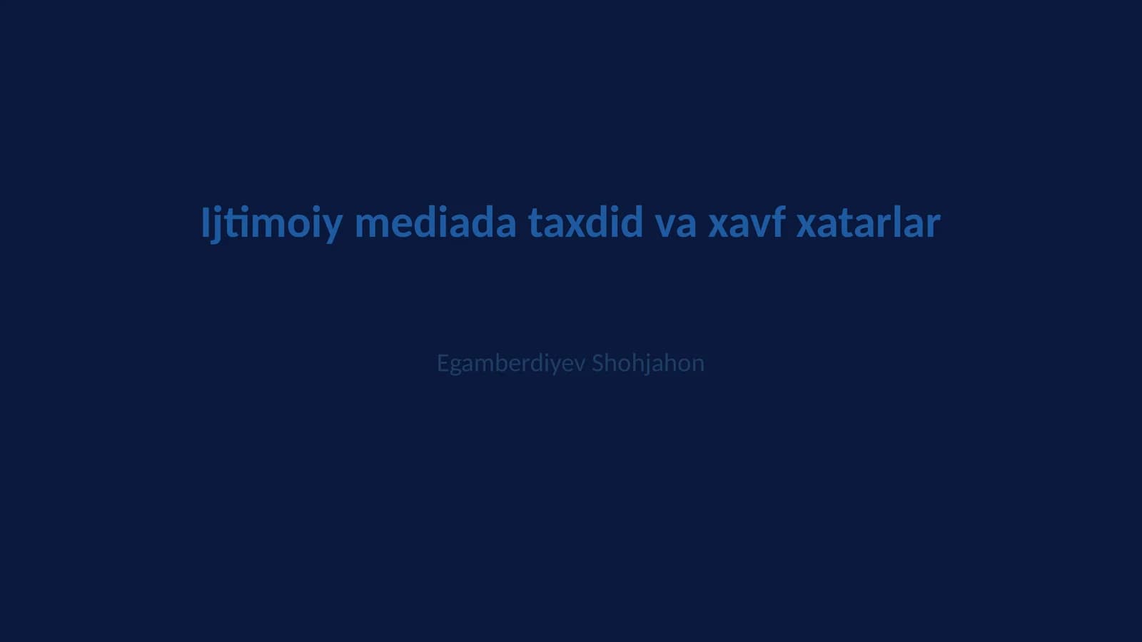 Ijtimoiy mediada taxdid va xavf xatarlar