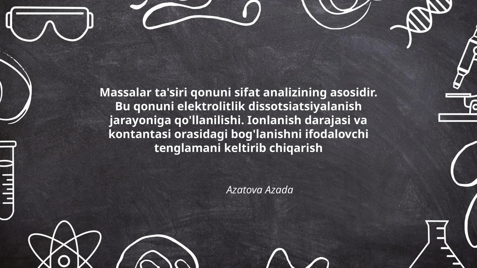 Massalar ta'siri qonuni sifat analizining asosidir