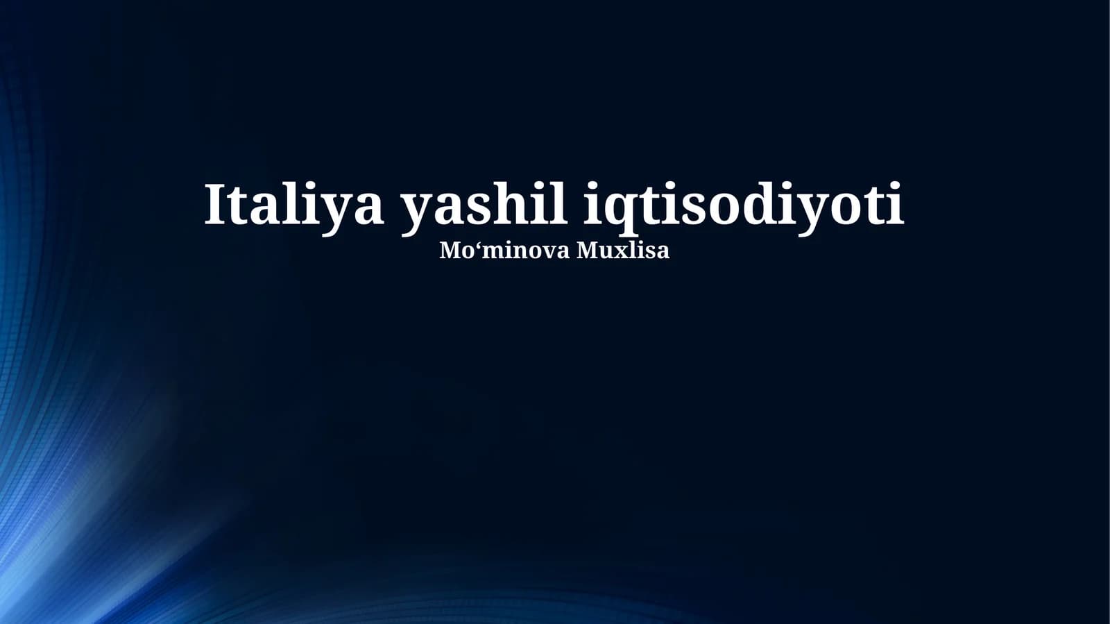 Italiya yashil iqtisodiyoti
