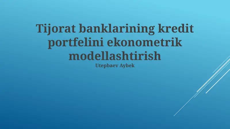 Ma’lumotlar bazasi va uning tayyorlanishi