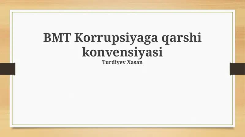BMT Korrupsiyaga qarshi konvensiyasi