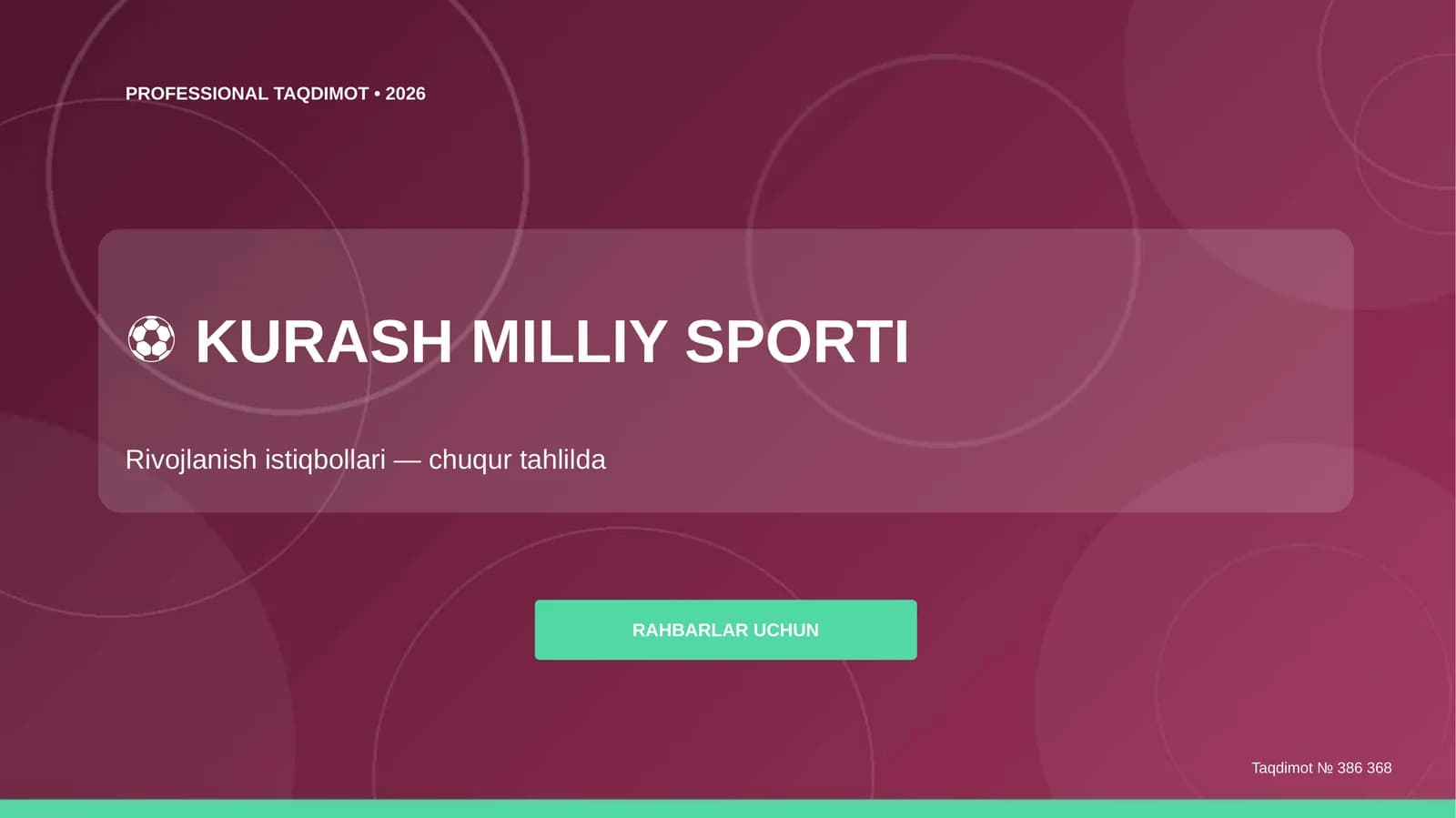 Kurash Milliy Sporti: Rivojlanish Istiqbollari (Chuqur Tahlilda) [Rahbarlar Uchun]